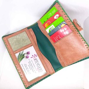 Cartera billetera de piel salmón