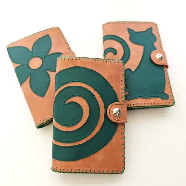 Cartera billetera de piel salmón