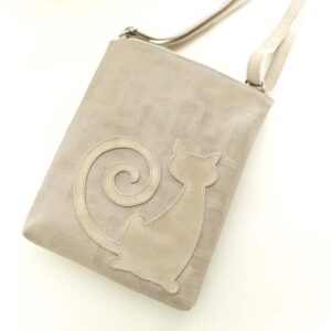 Bolso bandolera de piel beige