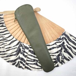 Funda de abanico de piel verde