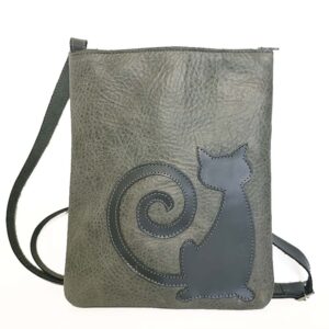 Bolso de piel gris