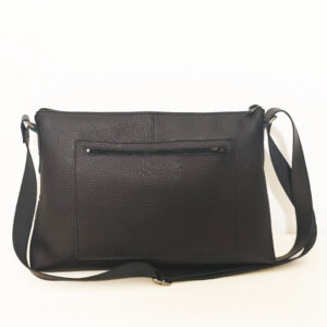 Bolso bandolera de piel negro vaca