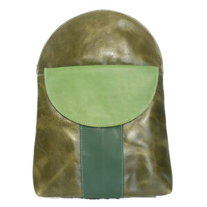 Mochila de piel verde