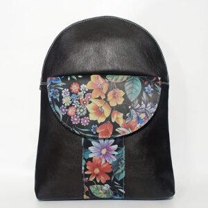 Mochila de piel flores
