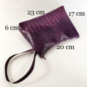 Bolso de mano de piel morado