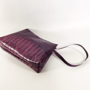 Bolso de mano de piel morado