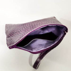 Bolso de mano de piel morado