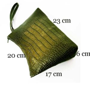Bolso de mano de piel verde