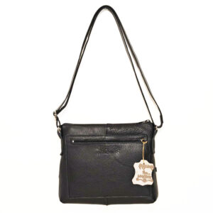 Bolso de piel negro/pelo print vaca