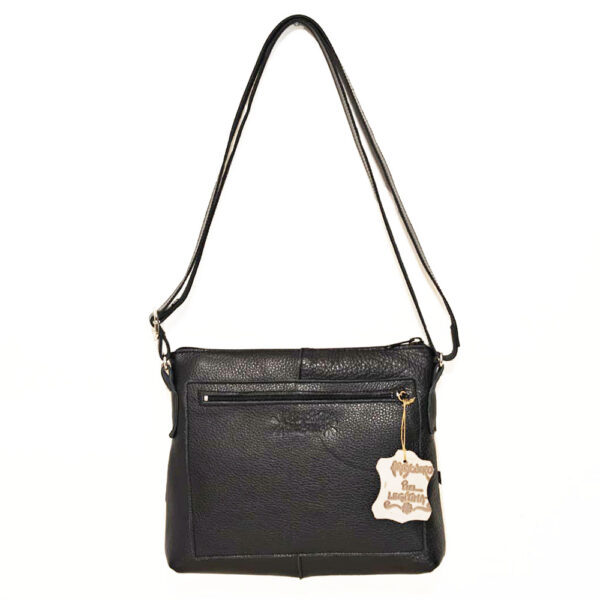 Bolso de piel negro/pelo print vaca