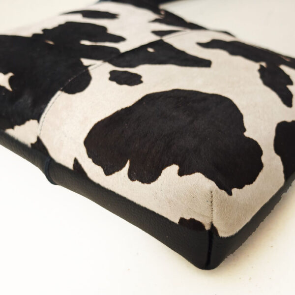 Bolso de piel negro/pelo print vaca
