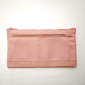 Monedero tarjetero de piel rosa