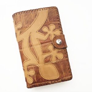 Cartera billetero de piel camel coco