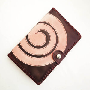 Cartera billetero de piel granate