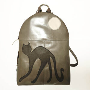 Mochila de piel marrón taupe