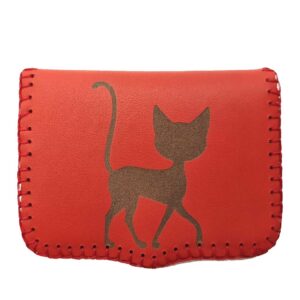 Cartera de piel roja