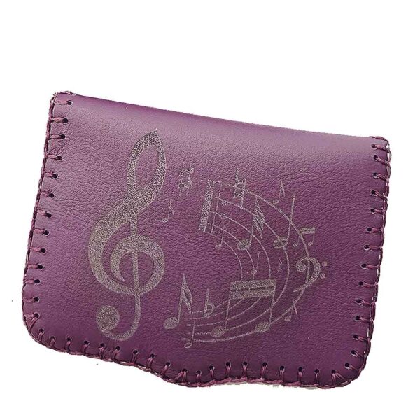 Cartera de piel morada