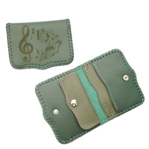 Cartera de piel verde