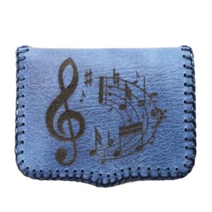 Cartera de piel azul