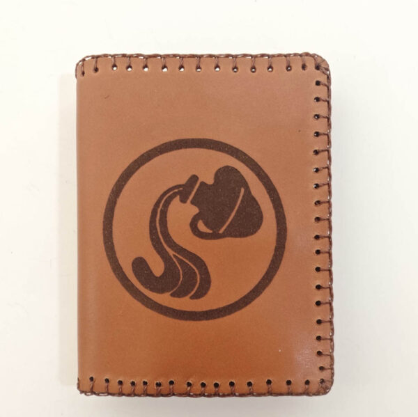Cartera billetero de piel camel