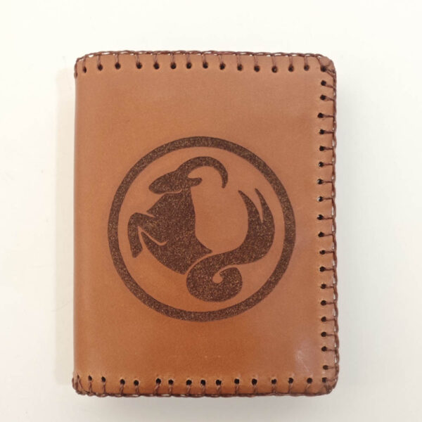 Cartera billetero de piel camel