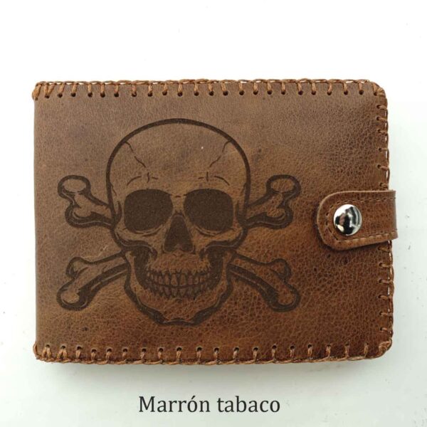 Cartera billetero de piel marrón tabaco