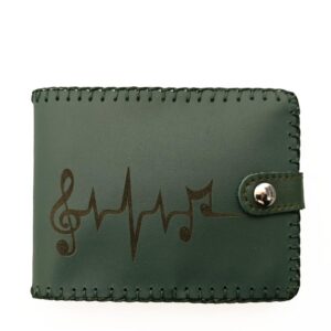 Cartera billetero de piel verde