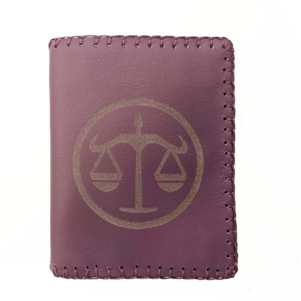 Cartera billetero de piel morada