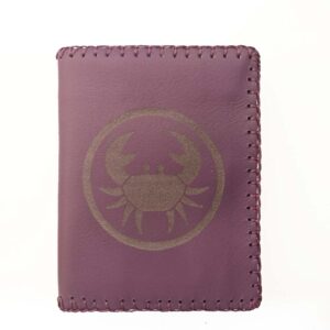 Cartera billetero de piel morada
