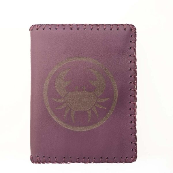 Cartera billetero de piel morada