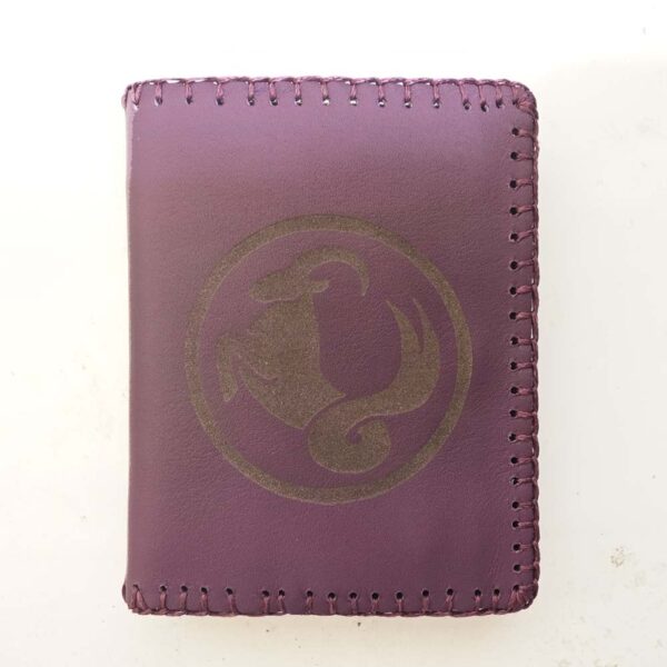 Cartera billetero de piel morada