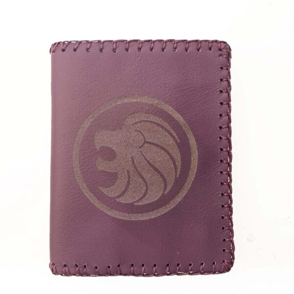 Cartera billetero de piel morada