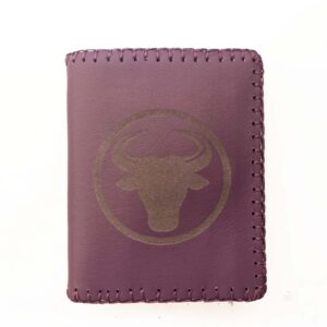 Cartera billetero de piel morada