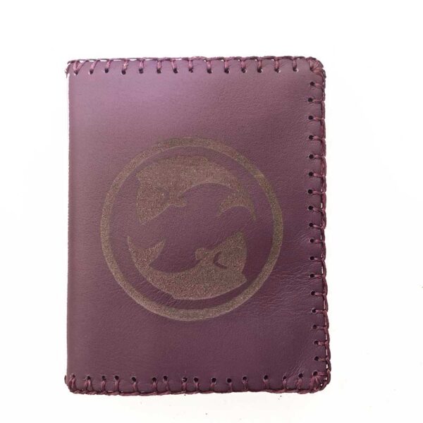 Cartera billetero de piel morada