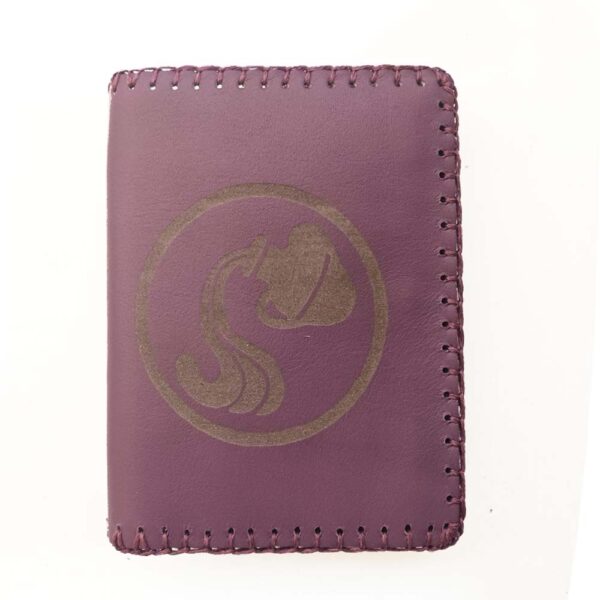 Cartera billetero de piel morada