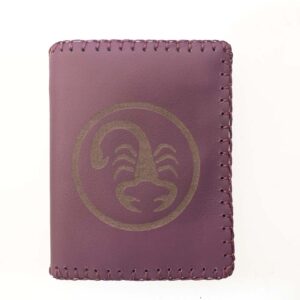 Cartera billetero de piel morada
