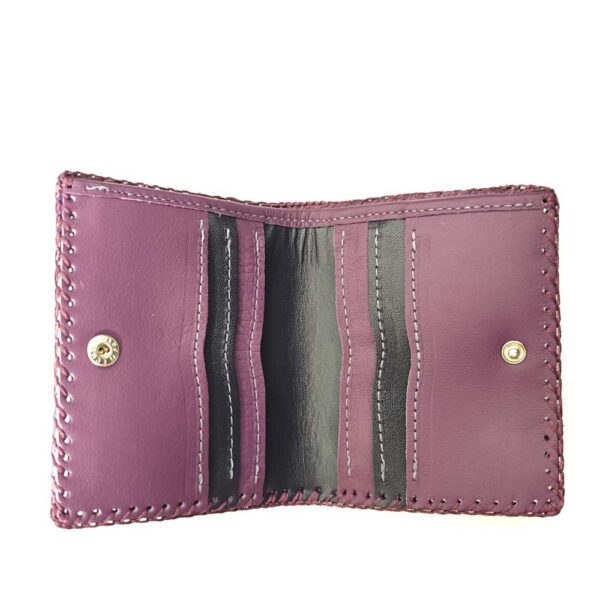 Cartera billetero de piel morada