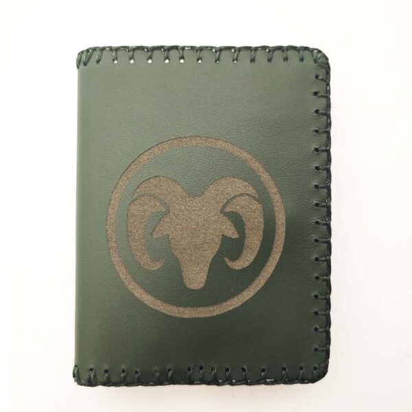 Cartera billetero de piel verde