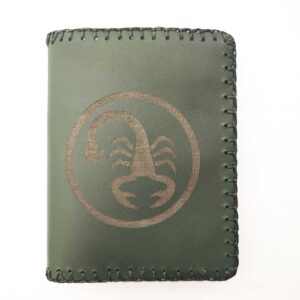 Cartera billetero de piel verde