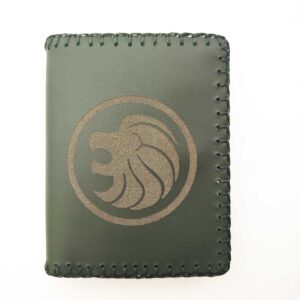 Cartera billetero de piel verde