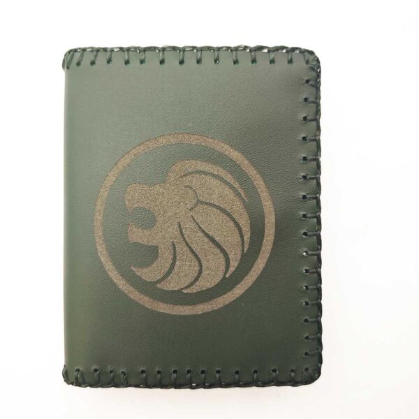 Cartera billetero de piel verde