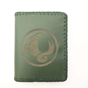 Cartera billetero de piel verde