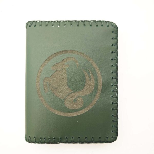 Cartera billetero de piel verde