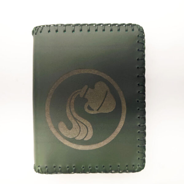 Cartera billetero de piel verde