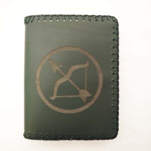 Cartera billetero de piel verde