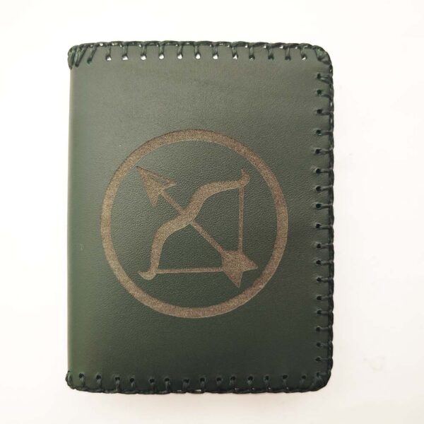 Cartera billetero de piel verde