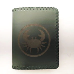 Cartera billetero de piel verde