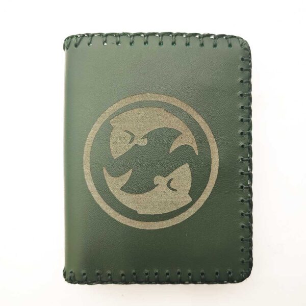 Cartera billetero de piel verde