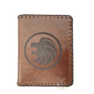 Cartera billetero de piel marrón tabaco