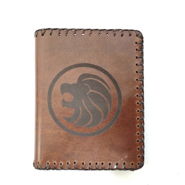 Cartera billetero de piel marrón tabaco